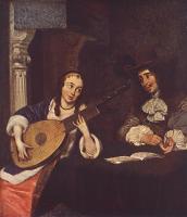 Borch, Gerard Ter - Woman Playing The Lute